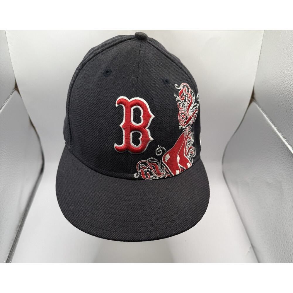 New Era Boston Red Sox Cap.‎ 59Fifity Fitted 7 1/2 Red Black White